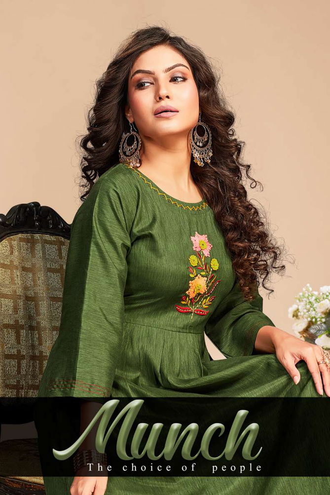 Munch Dee Cee New Exclusive Wear Rayon Designer Fancy Kurtis Collection